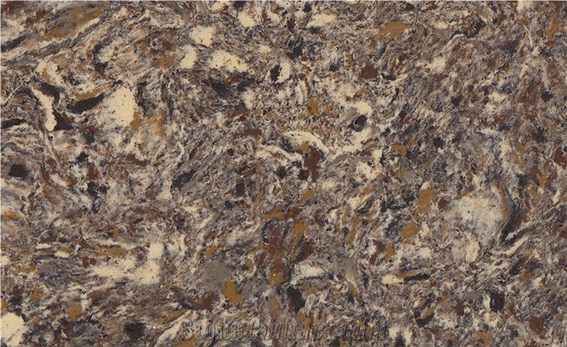 Cream Flower Quartz Stone Kitchen Slabs Msq3006