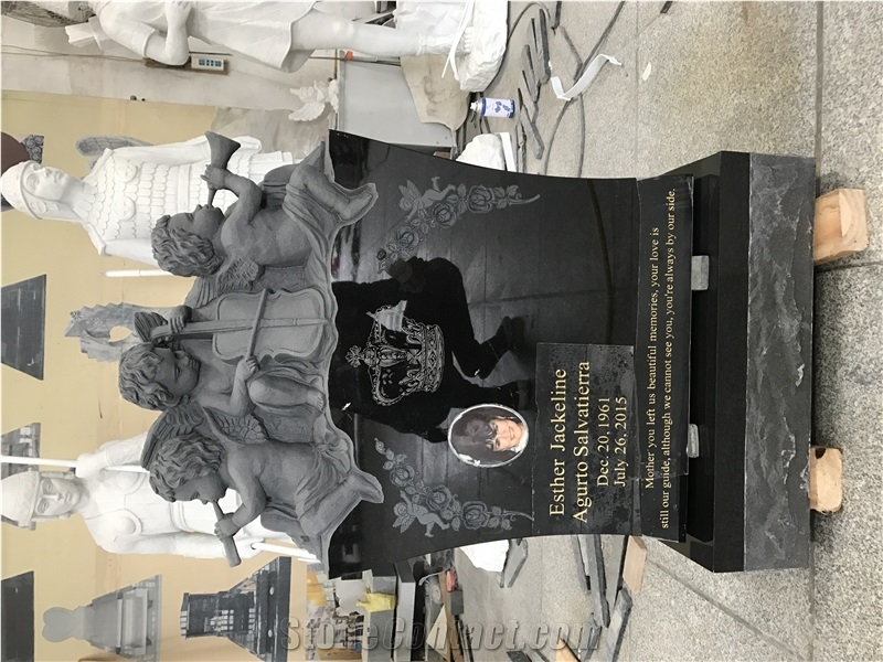 Custom Monument Engraved Jewish Style Tombstone