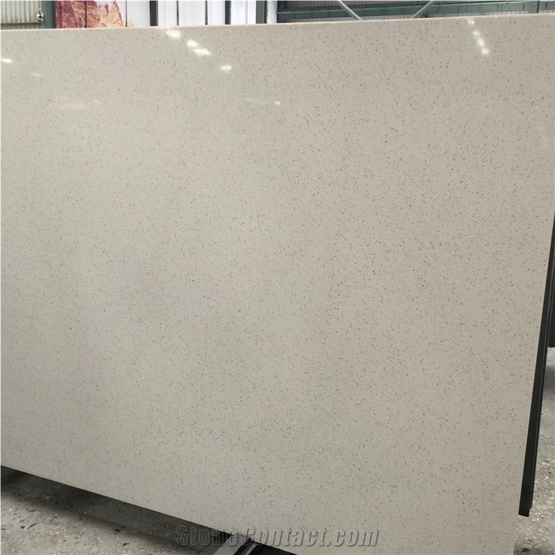Engineered Ivory White Quartz Stone Tile Slab 4004