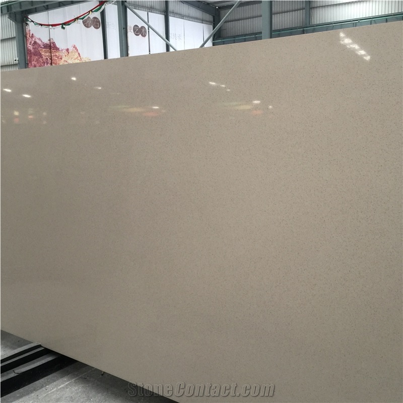 Engineered Ivory White Quartz Stone Tile Slab 4004