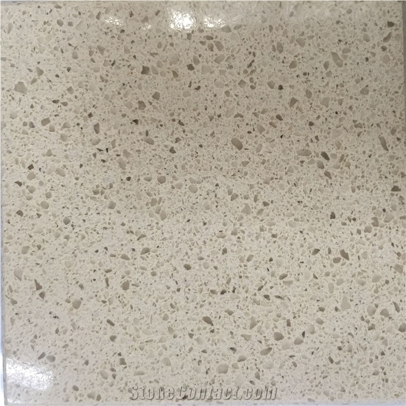 Engineered Ivory White Quartz Stone Tile Slab 4004