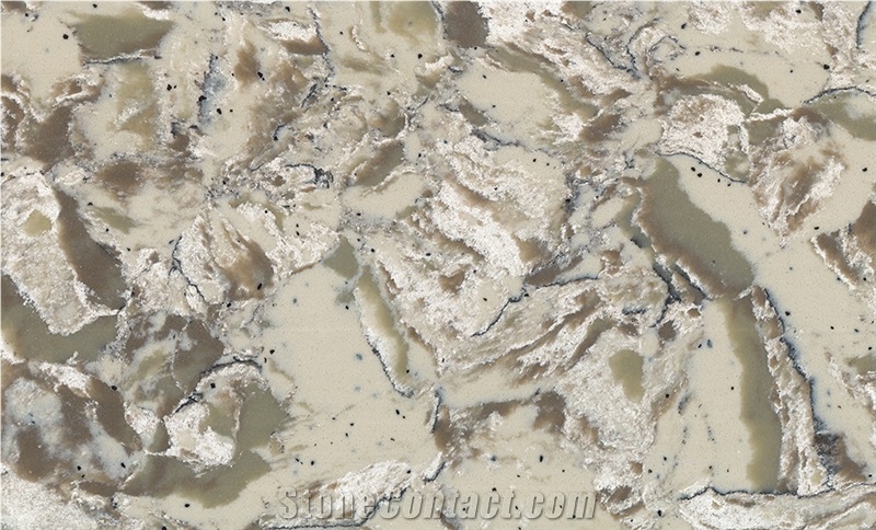 Engineered Mix Colorful Quartz Stone Slabs Msq3005