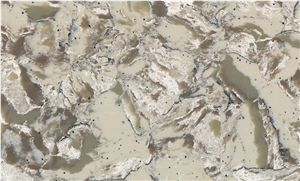 Engineered Mix Colorful Quartz Stone Slabs Msq3005