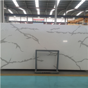Engineered White Calacatta Quartz Stone Slabs 4023