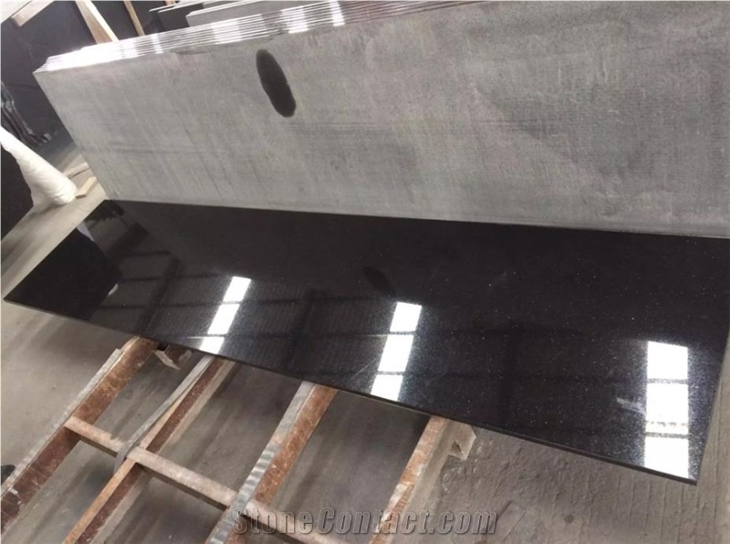 India Black Galaxy Granite Polished Slabs & Tiles