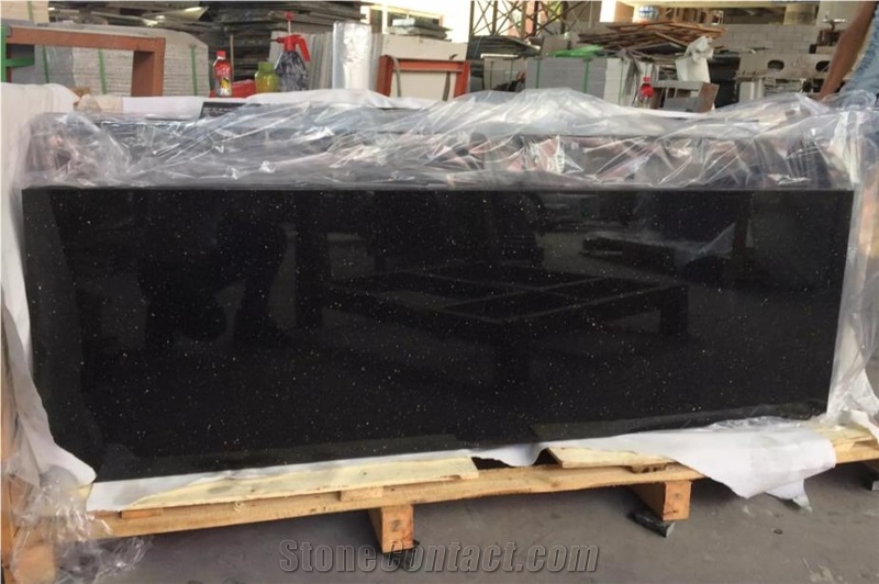 India Black Gold Granite Polished Slabs & Tiles