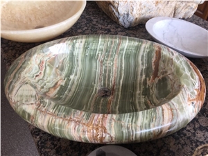Iran White Snow Onyx Rectangle Wash Bathroom Sinks