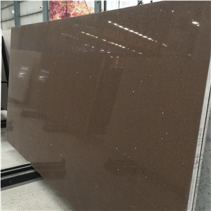 New Brown Crystal Quartz Stone Kitchen Slabs 2025