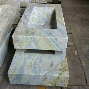 Pakistan Blue Onyx Rectangle Wash Bathroom Sinks