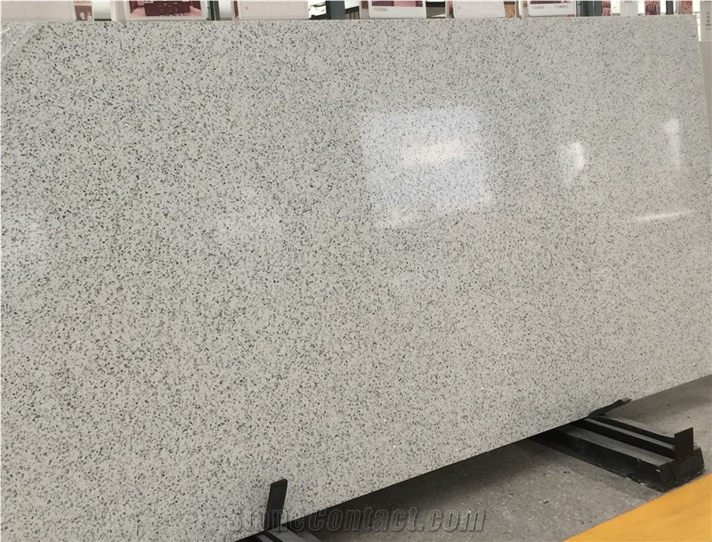Polished Black Quantum Quartz Stone Tile Slab 5015