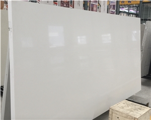 Polished China Pure White Quartz Stone Slabs 4001