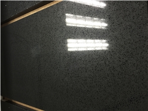 Polished Crystal Black Quartz Stone Tile Slab 4016 Polished Crystal Black Quartz Stone Tile Slab 4016