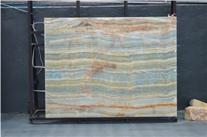 Polished Iran Onice Blue Wooden Onyx Slabs