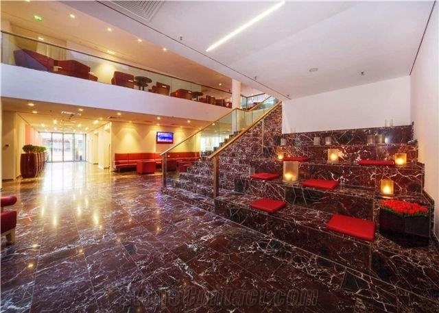 Polished Turkey Rosso Levanto Marble Floor Tiles