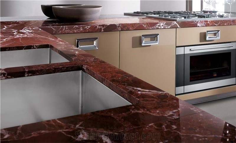 Polished Turkey Rosso Levanto Marble Floor Tiles