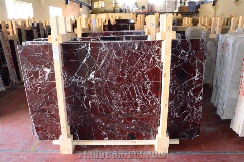 Polished Turkey Rosso Levanto Marble Floor Tiles