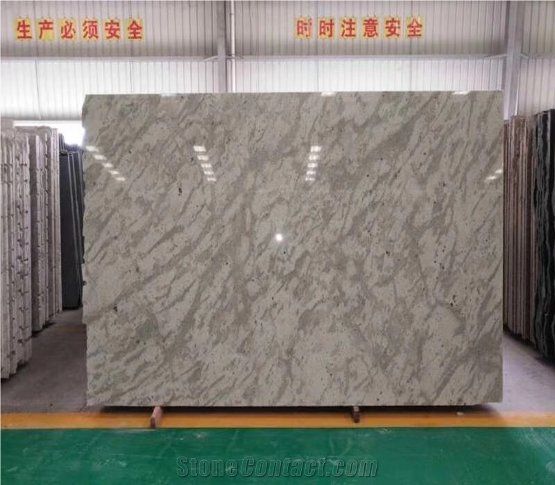 Polished White Color Andromeda Granite Slabs