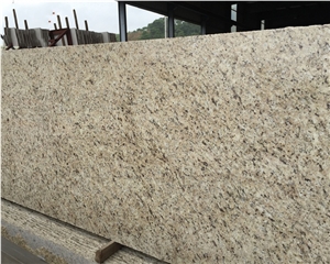 Polished Yellow Color Ornamental Granite Slabs