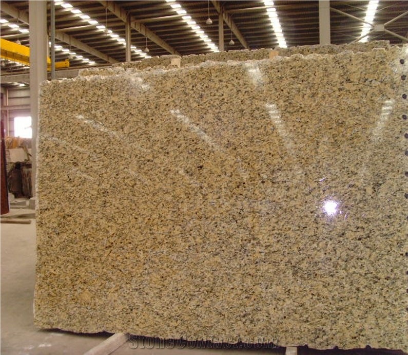 Polished Yellow Color Santa Cecilla Granite Slabs