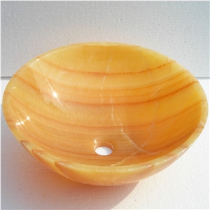 Red Onyx Round Bathroom Stone Wash Basins Bowls