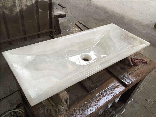 Red Onyx Round Bathroom Stone Wash Basins Bowls