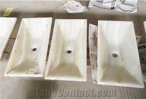 Red Onyx Round Bathroom Stone Wash Basins Bowls