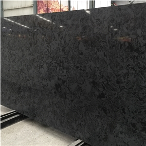 Solid Surface Mix Color Black Quartz Slabs Msq3002