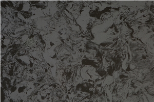 Solid Surface Mix Color Black Quartz Slabs Msq3002