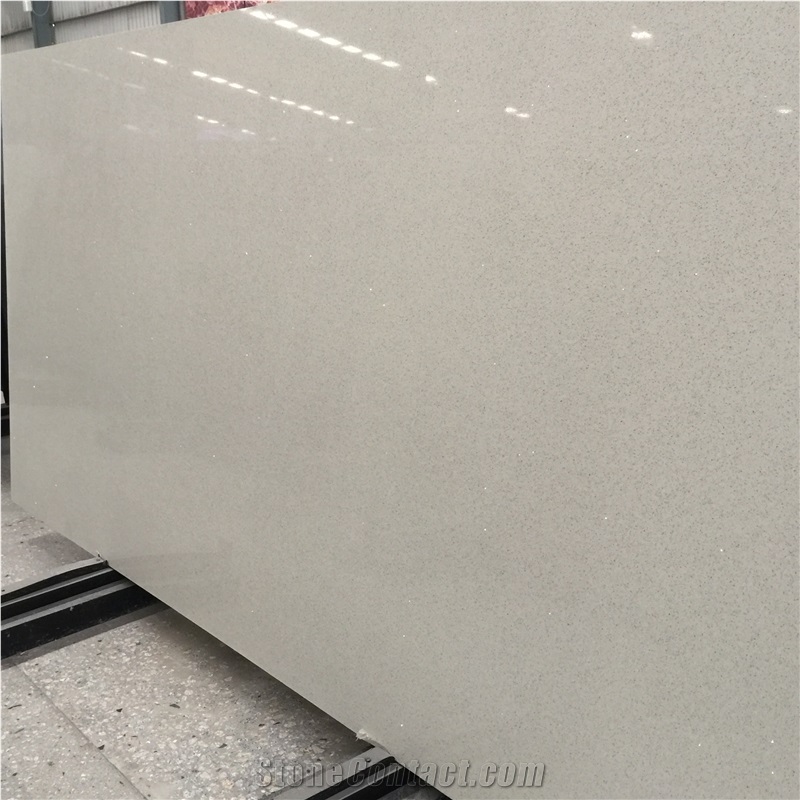 Sparkling Cream Quartz Stone Kitchen Slabs 2026