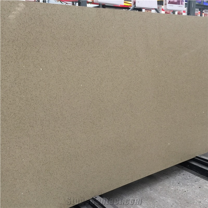 Sparkling Cream Quartz Stone Kitchen Slabs 2026