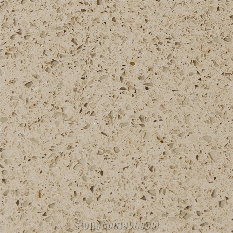 Sparkling Cream Quartz Stone Kitchen Slabs 2026