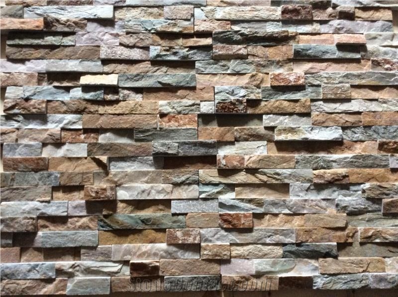 Stacked Z Culture Stone Veneer Multicolor Slate