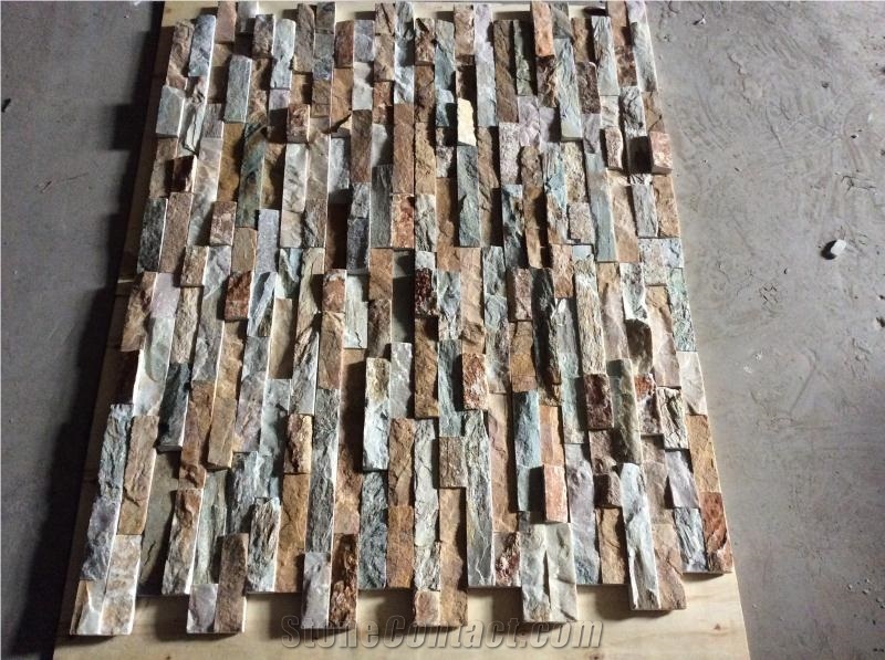 Stacked Z Culture Stone Veneer Multicolor Slate
