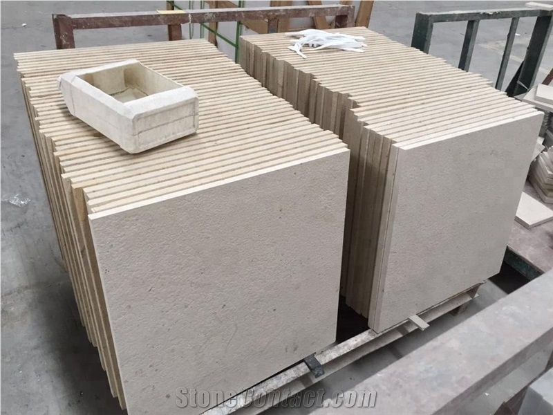 Tumbled Limestone Tiles for Exterior Wall Cladding