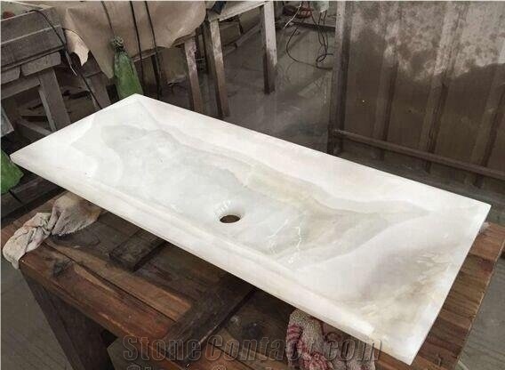 Turkey White Onyx Rectangle Kitchen Sinks Basins