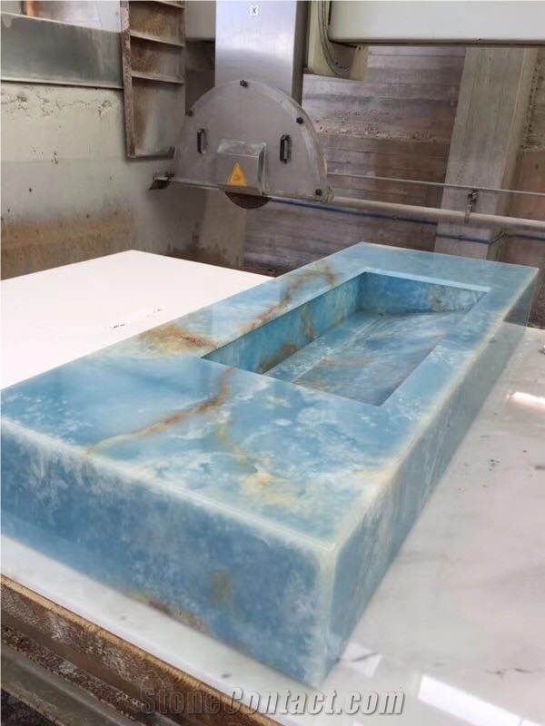 Turkey White Onyx Rectangle Kitchen Sinks Basins