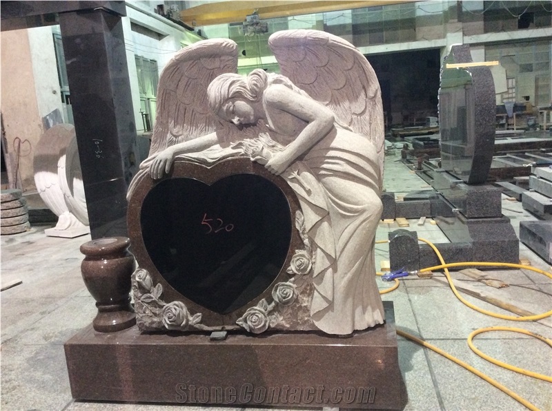 Western Style Engraved Heart Tombstones