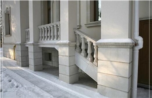 White Limestone Terrace and Staircase Balustrade