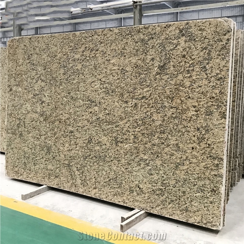 Yellow Color Dark Santa Cecilia Granite Slabs