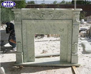 Mongolian Green Marble Fireplace Surround
