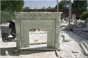 Mongolian Green Marble Fireplace Surround