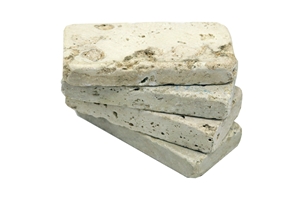 Dt 15 Usak Decorative Tumbled Natural Ivory Travertine Brick Mosaic Wall Cladding