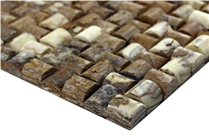 Dt12 Kirsehir Decorative Scabas Travertine Mosaic Wall Cladding