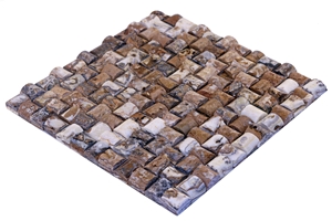 Dt12 Kirsehir Decorative Scabas Travertine Mosaic Wall Cladding