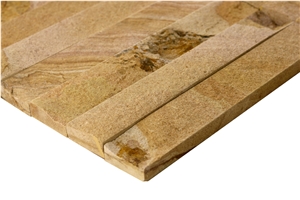 Pt14 Artvin Split Face Natural Gold Travertine Exposed Wall Stone
