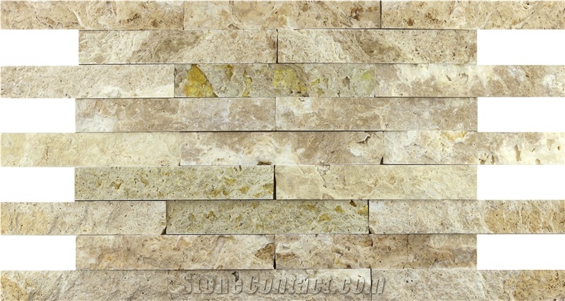 Pt15 Afyon Split Face Ivory Travertine Natural Ledge Stone