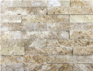 Pt15 Afyon Split Face Ivory Travertine Natural Ledge Stone