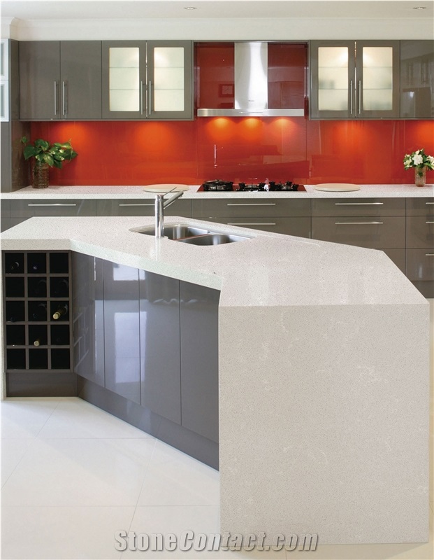 Taupe Maculato Virtuquartz Kitchen Countertop