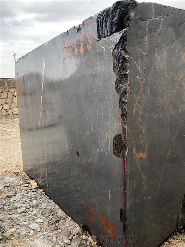 Golden Black Marble Block, Iran Black Marble