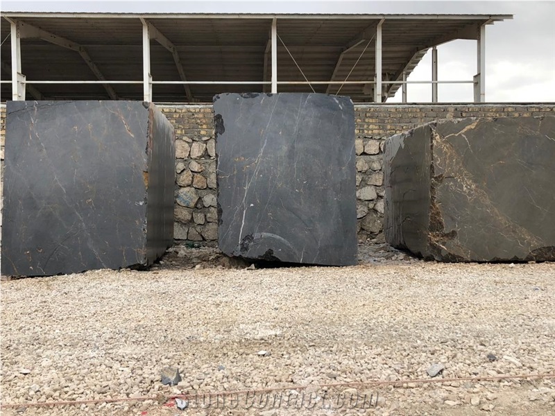 Golden Black Marble Block, Iran Black Marble